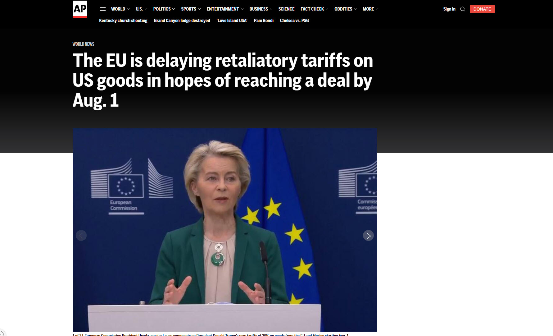 1 - آخرین مهلت اروپا برای جلوگیری از جنگ تجاری با آمریکا - The EU is delaying retaliatory tariffs on US goods in hopes of reaching a deal by Aug