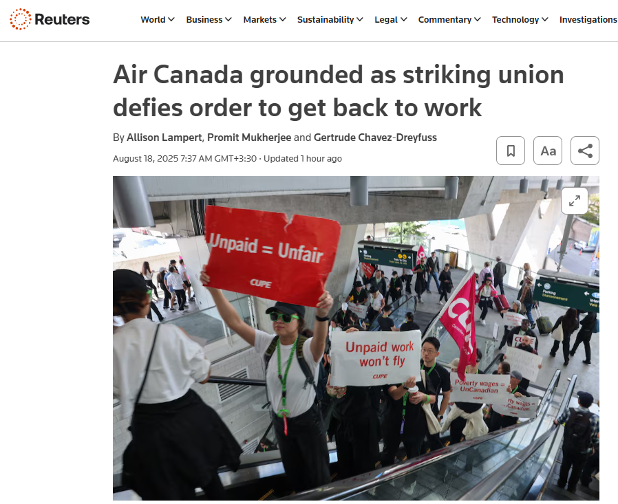 جنگ بر سر حقوق مهمانداران،  پروازها لغو کرد