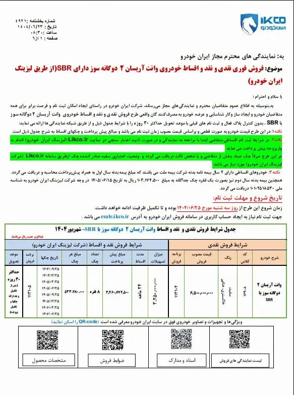 محصول تازه وارد ایران خودرو به حراج گذاشته شد + جزییات (۲۵ شهریور)