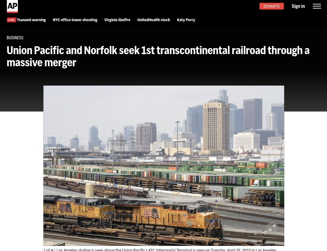 گام بلند برای راه‌آهن سراسری آمریکا با ادغام Union Pacific و Norfolk Southern