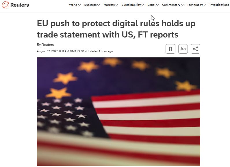 اروپا انتشار بیانیه تجاری با آمریکا را متوقف کرد