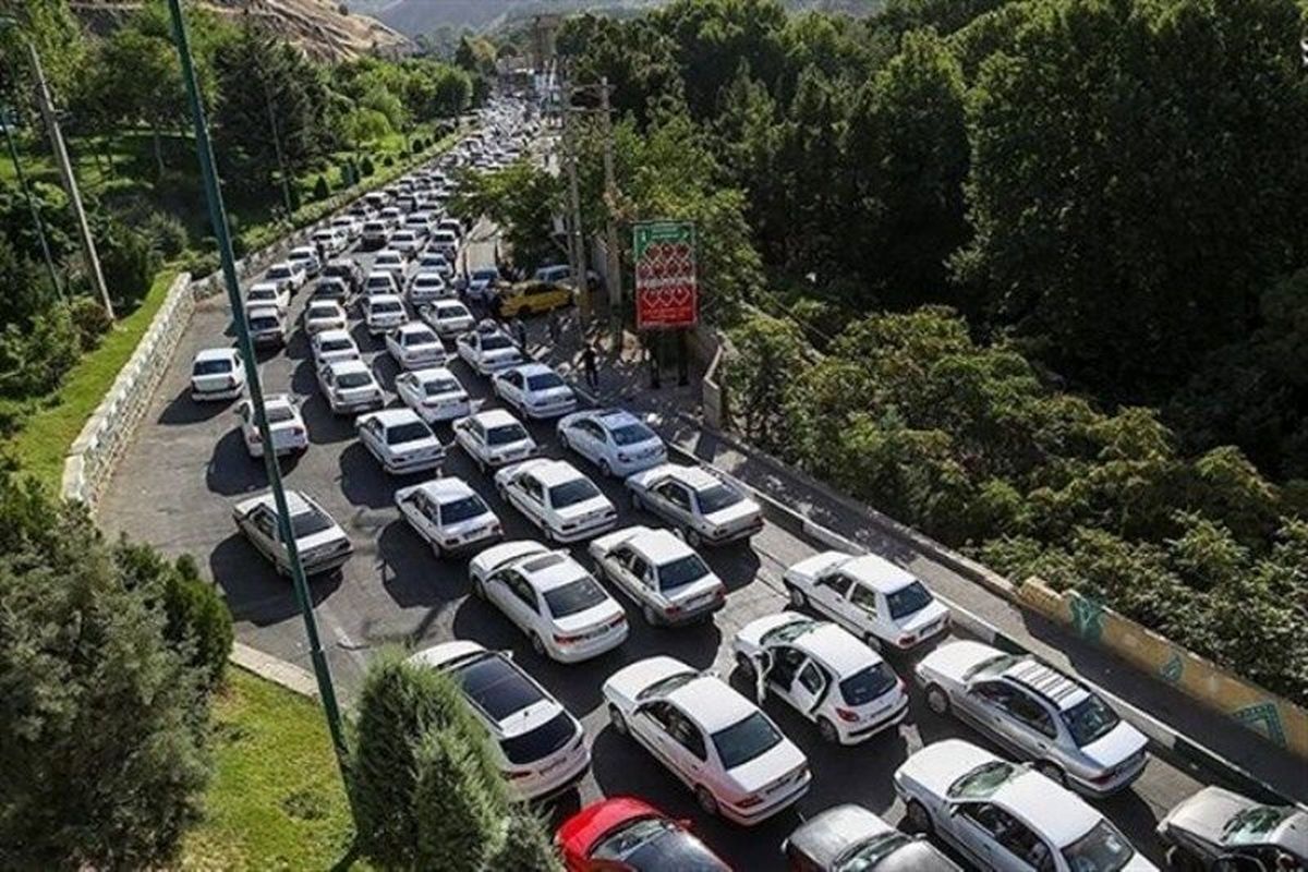 ادامه ترافیک سنگین در جاده کرج-چالوس
