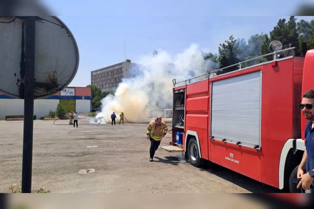 مانور ایمنی و آتش نشانی در نمایشگاه بین المللی تهران برگزار شد