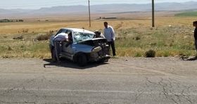 تصادف شدید خودرو عروس در جاده مشهد