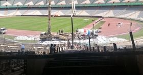 عملیات ساخت سکوهای جدید استادیوم آزادی آغاز شد + عکس