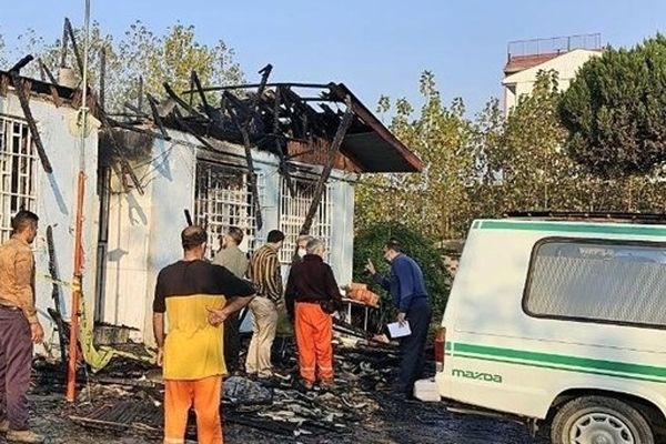 آتش سوزی در لنگرود /  ۲۶ نفر در کمپ ترک اعتیاد طعمه حریق شدند