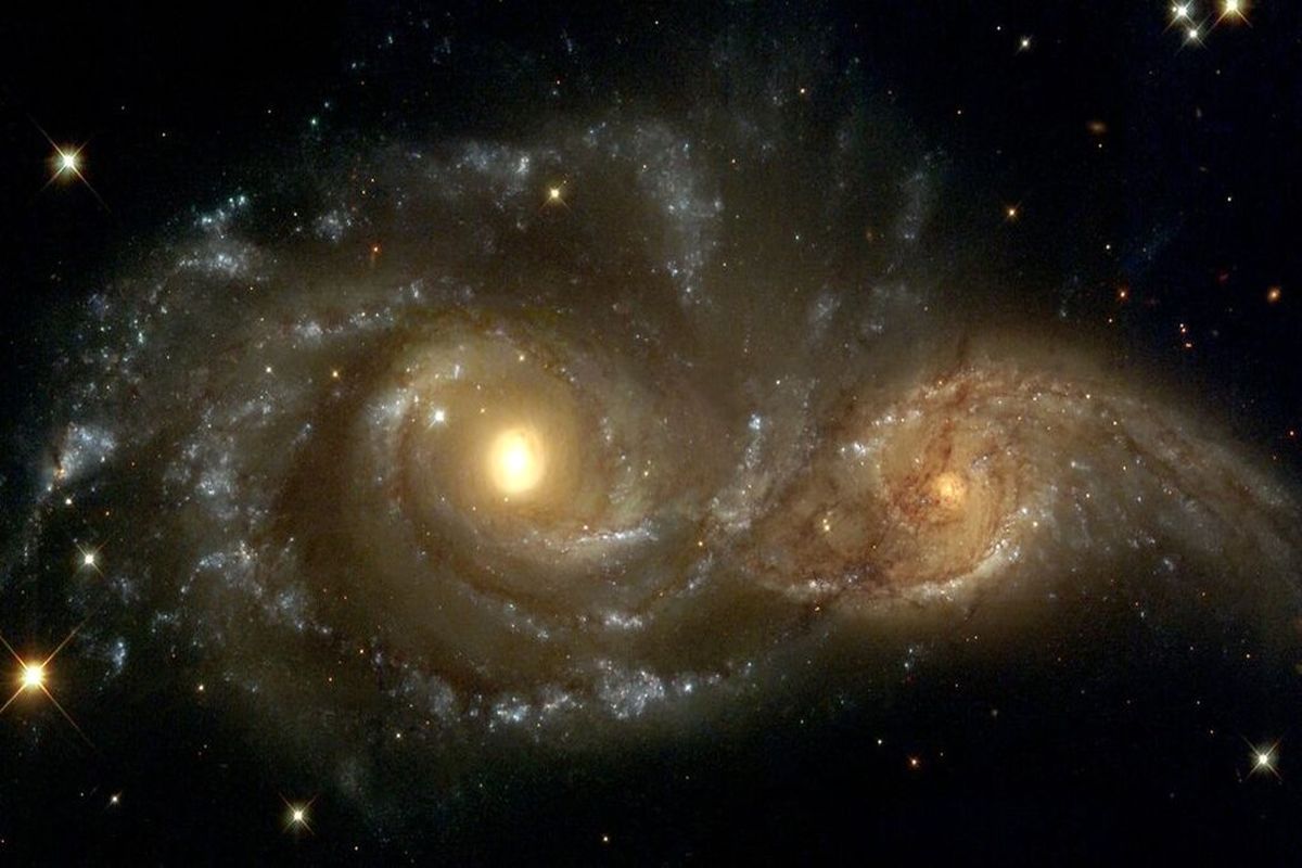 تصویری حیرت‌ انگیز از برخورد دو کهکشان