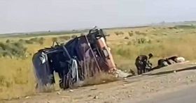 اتوبوس زائران ایرانی در جاده سامرا چپ کرد