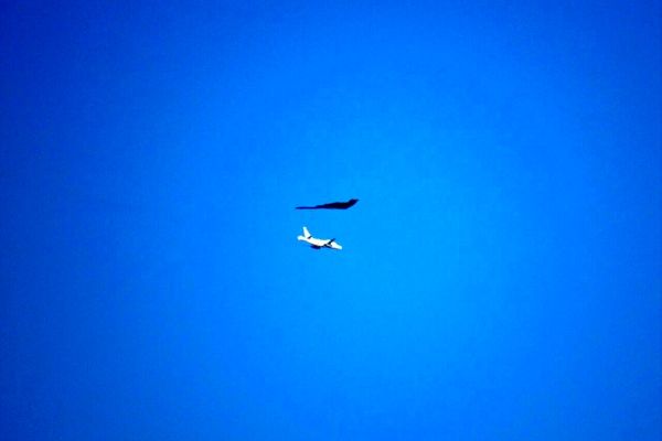 قدرت نمایی هواپیمای فوق‌ سری آمریکا / ماه از پشت ابر بیرون آمد