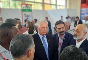 بازدید رییس جمهور کوبا از پاویون ایران در نمایشگاه بین المللی هاوانا ۲۰۲۵