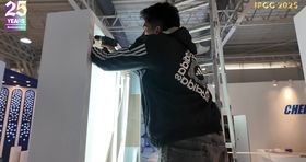 ببینید| پایان مراحل غرفه سازی بیست و پنجمین نمایشگاه رنگ و رزین